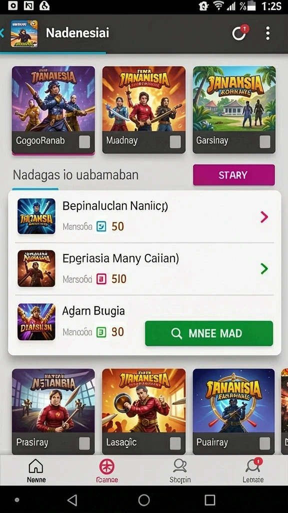 Gambaran fitur turnamen yang menguji keterampilan pemain.