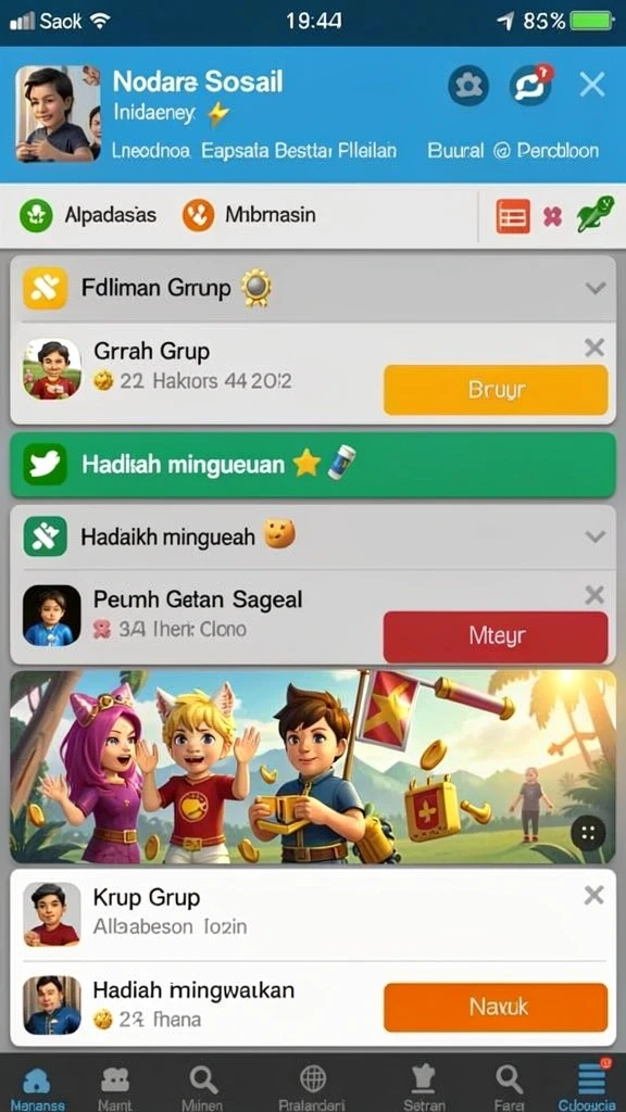 Tampilan awal aplikasi yang menarik dan interaktif.