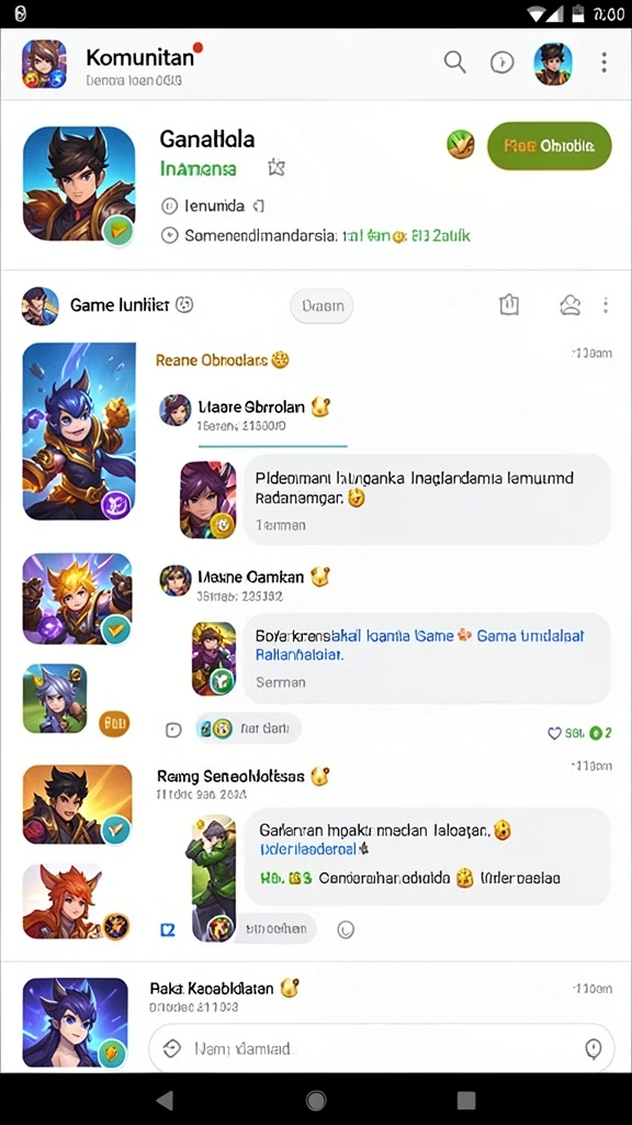 Screenshot dari level tantangan yang sedang berlangsung.